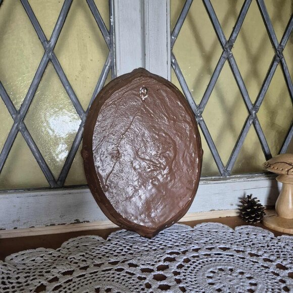 Chalkware Plaque Wall Hagning - Set of 2 Oval Frames with Vegetables - Picture 7 of 11